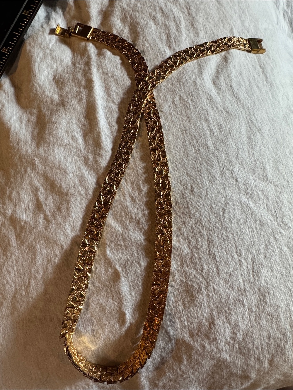 "KOREA" stamp on a gold-toned necklace signifies quality Vintage necklace